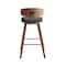 Armen Living Fox 28.5" Bar Height Gray Faux Leather and Walnut Wood Mid-Century Modern Bar Stool LCFOBAWAGR30 - alternate 4